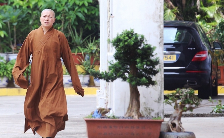 Sik Chi Ding, chief nun at Hong Kong's Ting Wai Monastery, was arrested on Wednesday. From scmp.com