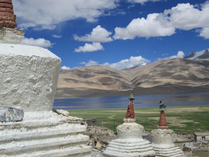 Stupas at Korzok Gonpa on Lake Tsomoriri, 17,000 feet high, 2014. From Core of Culture