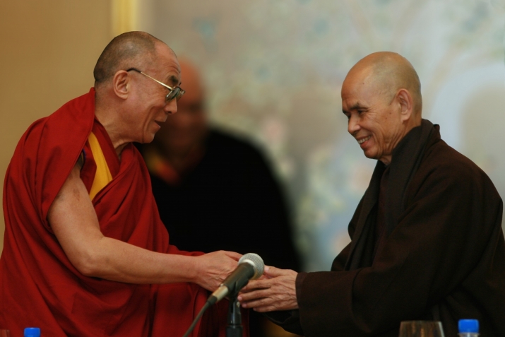 The Dalai Lama and Thich Nhat Hanh. From Alex Berliner (© Berliner Studio/BEImages Beverly Hills, CA)