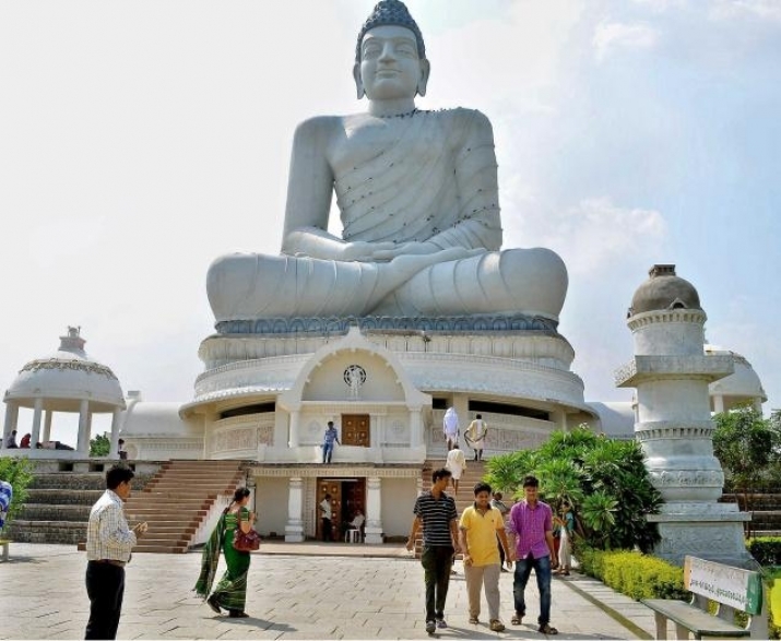 The 125-foot Dhyana Buddha statue at Amaravati. From thehindu.com