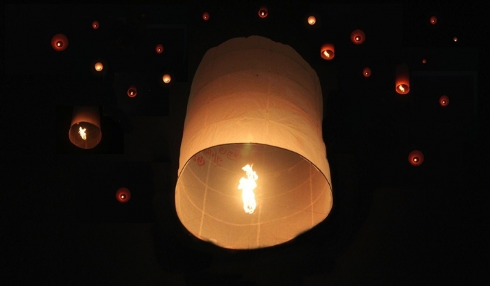 Buddhist devotees in Bangladesh fly <i>fanush</i> (sky lanterns) to honor the Buddha at the end of the monastic rains retreat. From flickr.com