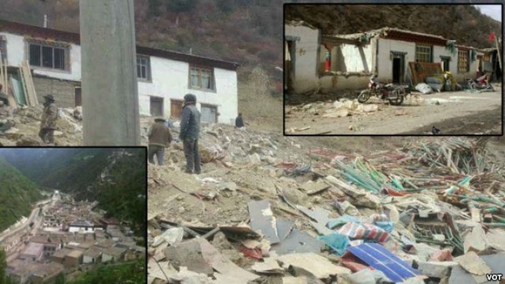 Demolished residences in Driru County, Tibet Autonomous Region. From phayul.com