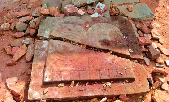 Buddhapada discovered near Khajipet Village in Kadapa District, Andhra Pradesh. From deccanchronicle.com
