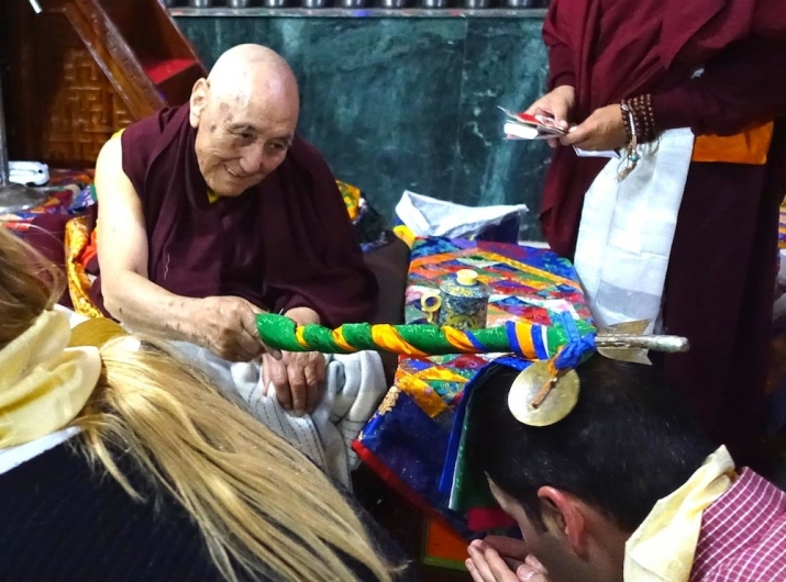 Yangthang Rinpoche during the empowerment ritual. From Yangthang Rinpoche Followers Facebook