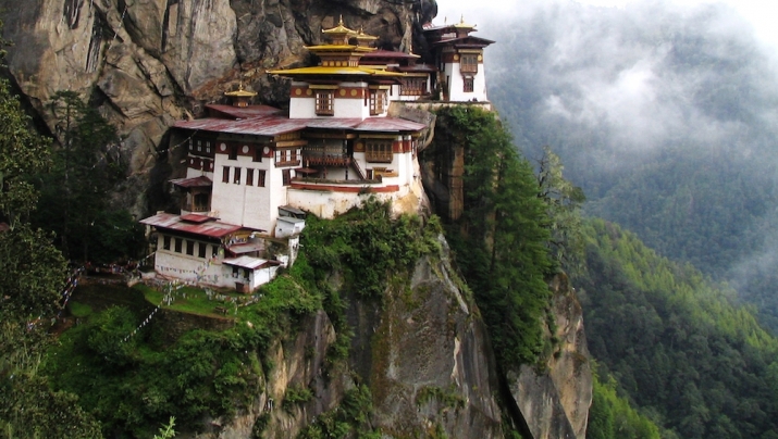 The iconic Taktsang Palphug Monastery in Bhutan's upper Paro valley. From Wikipedia.org
