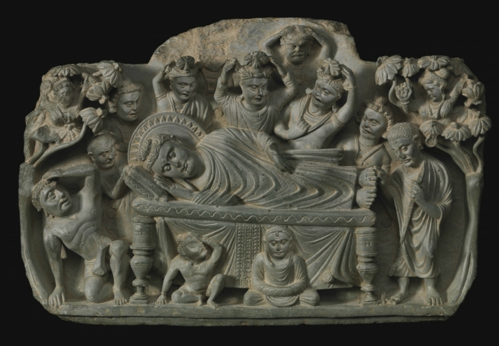 The Buddha's Parinirvana. Gandhara, Kushan period, 2nd century, gray schist. From alaintruong.com