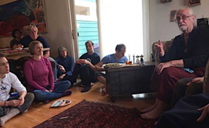 Seonaidh Perks teaching at the Tsogyelgar spiritual community in Ann Arbor, Michigan, October 2015. From Seonaidh Perks