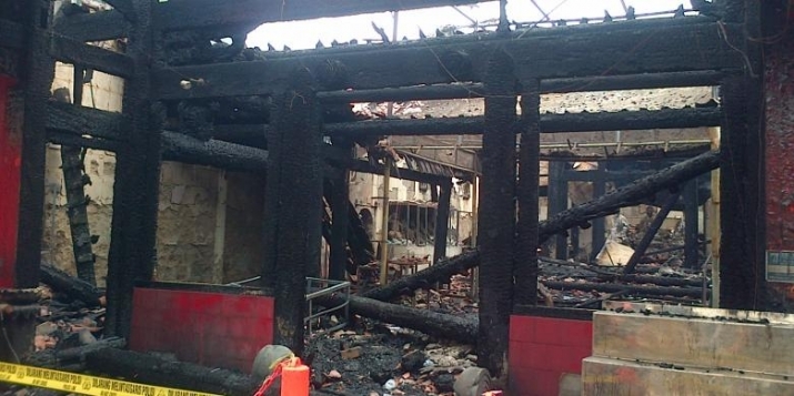 The aftermath of the blaze that gutted the temple. From megapolitan.kompas.com