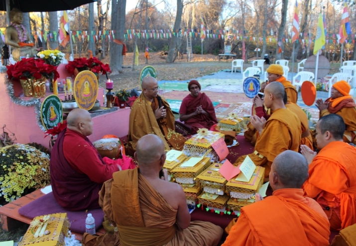 Venerable Dr. Bhikkhu Praghyalok with other monastics at Vatt Khmer Lowell. Photo by Venerable Dr. Bhikkhu Praghyalok