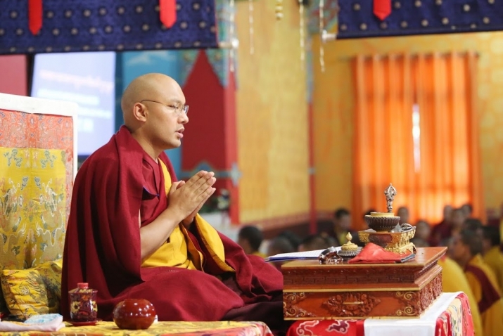 His Holiness the 17th Karmapa at Tergar Monastery in Bodh Gaya. From kagyuoffice.org