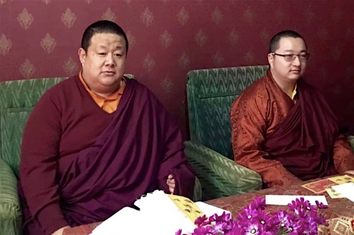 HH Kathok Situ Rinpoche and HH Dudjom Rinpoche at the Kudung Temple in Pharping