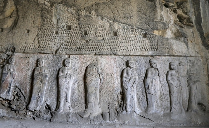 Arhats in the Kanjing Royal Cave Temple, Longmen. From dailymail.co.uk