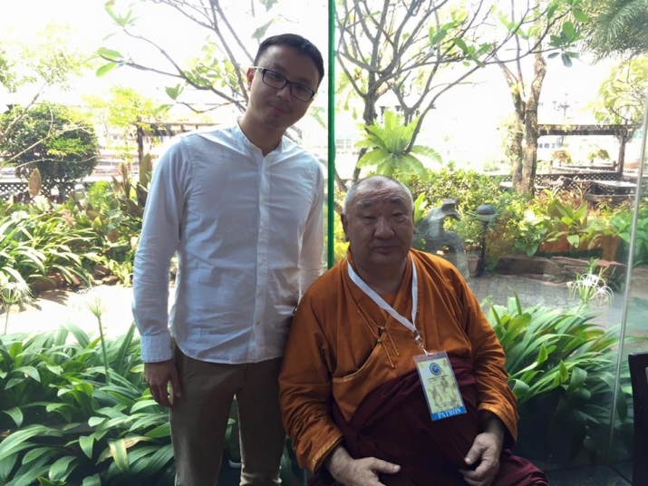 Khamba Lama Gabju with Raymond Lam. From Buddhistdoor