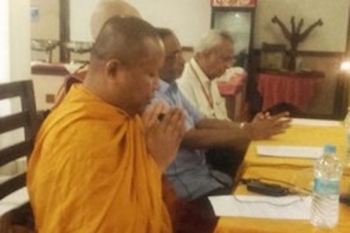Secretary of the Thai monastery in Bodh Gaya, Ratna Thero, inaugurates the Buddhist-Christian dialogue workshop held in Bodh Gaya, India. Photo by K.C. Philip. From UCAnews.com