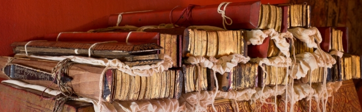 A stack of ancient manuscripts from northern Thailand. From lannamanuscripts.net