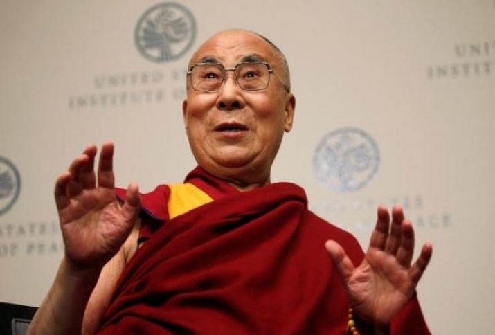 The Dalai Lama speaks at the United States Institute of Peace in Washington, DC on Monday. Photo by Kevin Lamarque. From reuters.com
