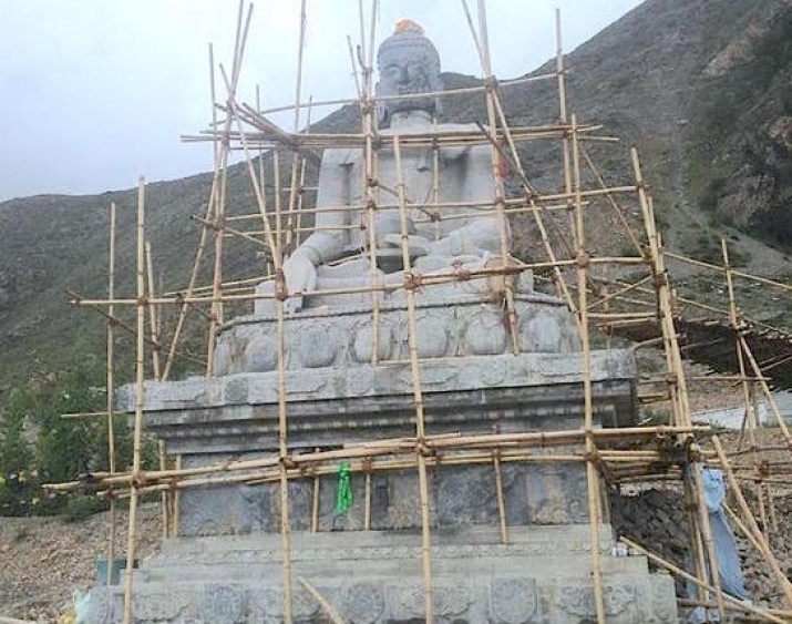 The new stone Buddha in Mustang, Nepal. From huffingtonpost.com
