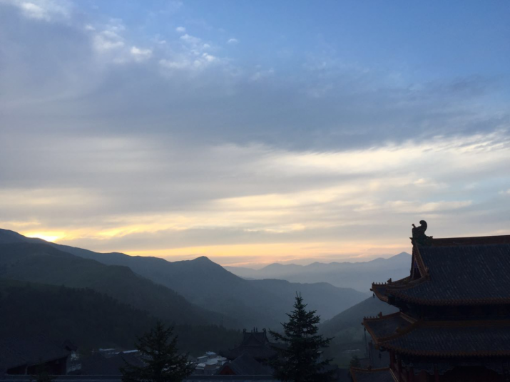 Sunrise at the Great Sage Monastery of Bamboo Grove. From Guoying Stacy Zhang