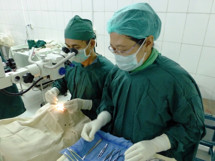 Dr. Sa J. Lwin in the operating theater