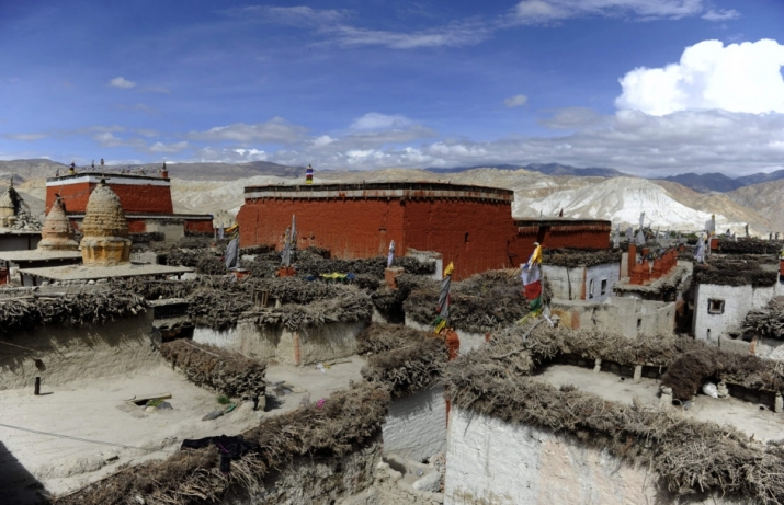 The walled city of Lo Manthang in Upper Mustang, where many ancient structures were weakened or damaged in last year's quakes. From gulfnews.com