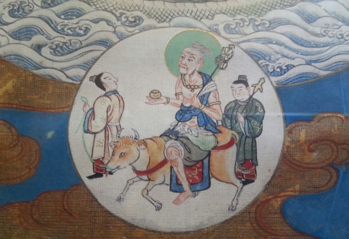 Personification of Saturn, detail from Star Mandala, Japan, Edo period (1603–1868). Ink, gold leaf, and pigments on silk; private collection. Image courtesy of the collector