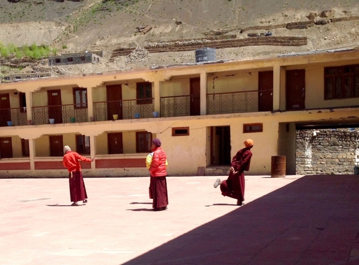 Monks at Sanga Choeling Monastery in India's Pin Valley break into dance spontaneously when they hear we have come to conduct research into their Cham practice. Photo by Konchok Rinchen. From Core of Culture