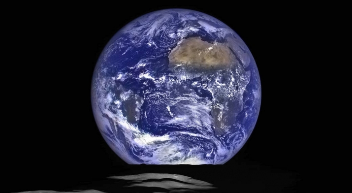 Our little blue rock, Earth, as seen from the Moon. From nasa.gov