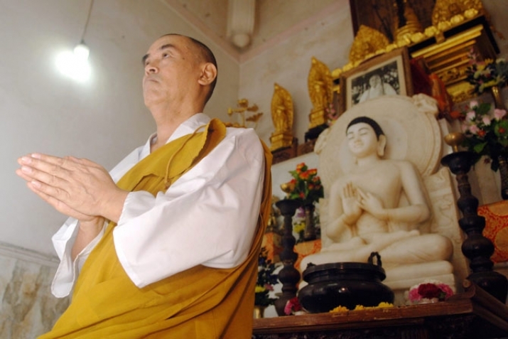 Bhikshu Morita has been the resident monk at Nipponzan Myohoji since 1976. From mid-day.com