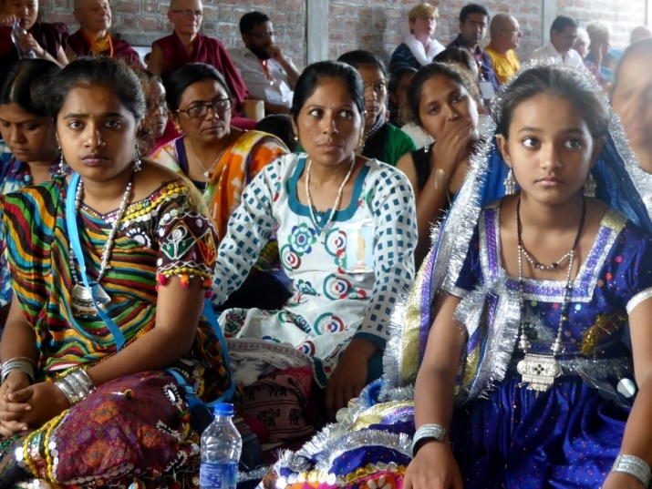 Dalit girls in their colorful outfits attend an international gathering at Nagaloka. Image courtesy of Nagaloka
