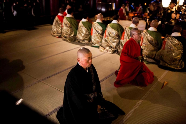 Yazawa attends morning prayers at Daikanjin in Nagano. From gulfnews.com