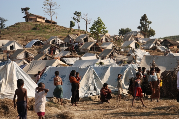 A camp for displaced Rohingya Muslims in Myanmar's Rakhine State. From globalriskinsights.com
