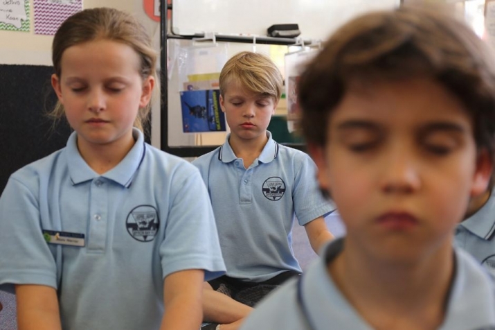 Buddhism classes at Byron Bay Public School focus mainly on meditation. Photo by Samantha Turnbull. From abc.net.au
