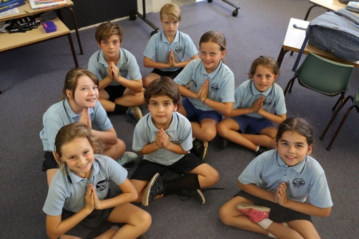 About 150 students at Byron Bay Public School study Buddhism. Photo by Samantha Turnbull. From abc.net.au