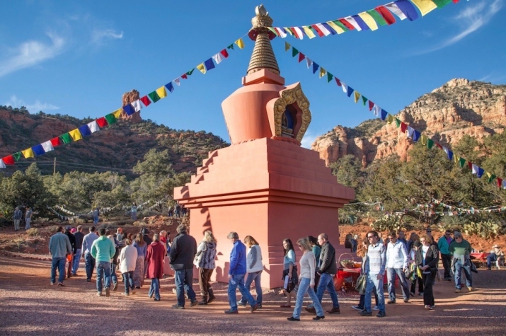 Visitors from around the world visit the Amitabha Stupa, which has become a Sedona community treasure. Photo by Wib Middleton