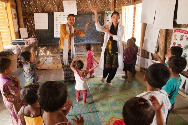 Indigenous children attend a makeshift school in Bandarban funded by UNICEF. From UNICEF Bangladesh Flickr