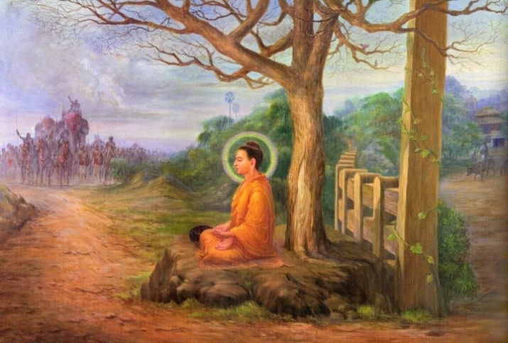 The Buddha halts the Kosalan military expedition. From jhodymaaf.blogspot.hk