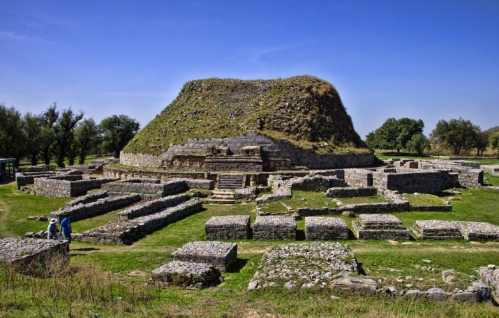 Dharmarajika Stupa's monastic compound in Taxila is thought to have been established by the emperor Ashoka in the 3rd century BCE around relics of the Buddha. From discoveringpakistan.wordpress.com