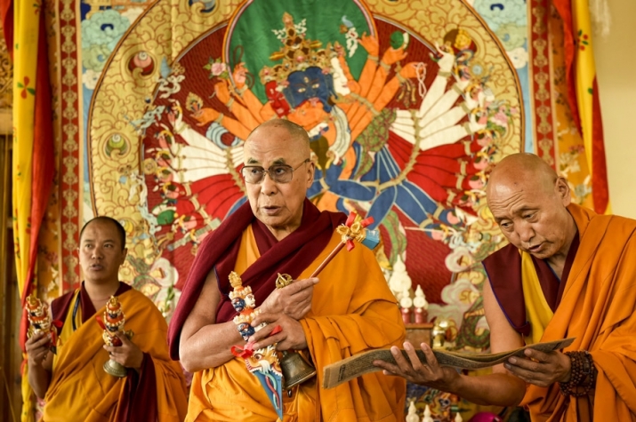 The Dalai Lama during a Kalachakra empowerment. From eventida.com