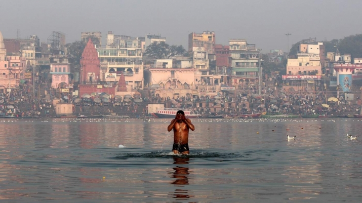 Bathing in the Ganges. From bbc.com