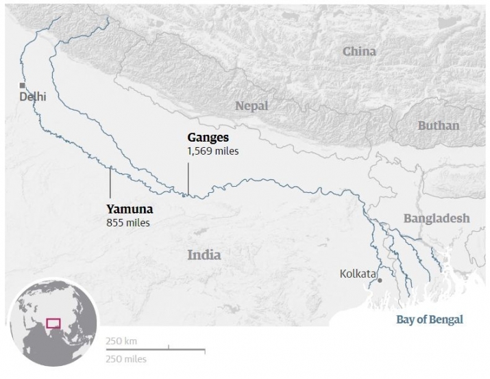 Ganges and Yamuna rivers. From theguardian.com