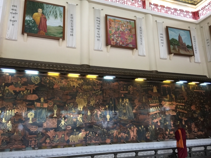 Wall art depicting Xuanzang's journey from China to India and back. Image courtesy of author