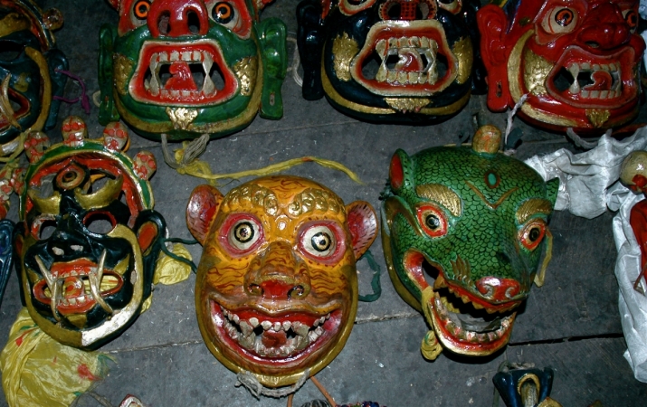 Animal-headed Cham masks, Nabji, Bhutan, 2005. From Core of Culture