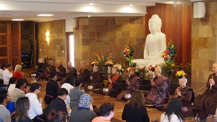 Kathina ceremony at Dhammsara Nuns Monastery. From bswa.org