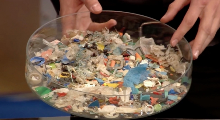 A sample of ocean-borne plastic waste. From youtube.com