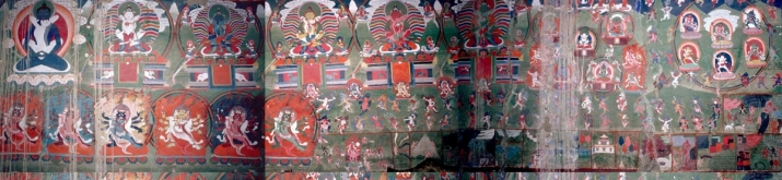 Complete <i>bardo</i> mural (composite), 19th century. Avalokiteshvara Temple, Lamayuru Monastery, Ladakh. Photo 2010. Image courtesy of Kristin Blancke