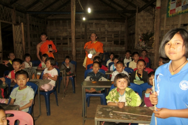 Lessons for children are conducted onsite where Shan people work