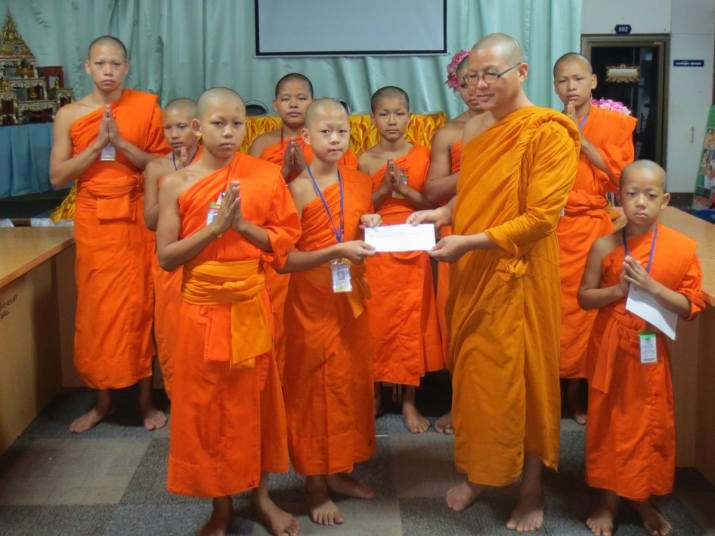 A scholarship fund allows novice monks to continue their studies at MCU
