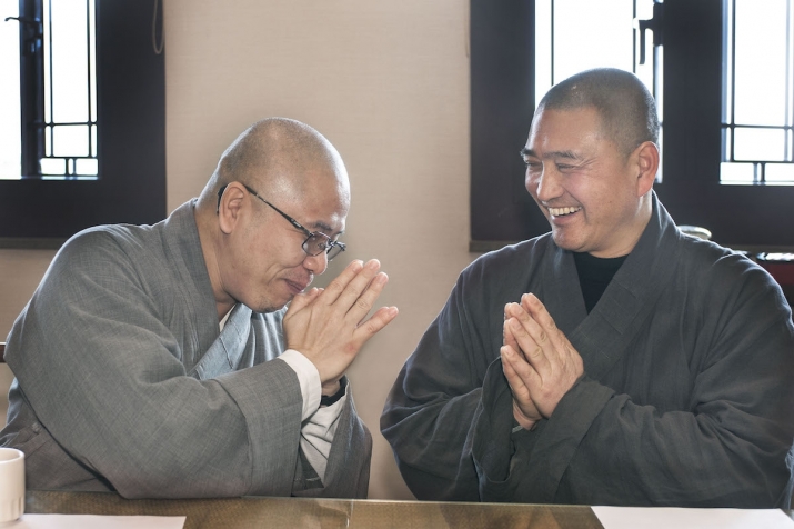 With Venerable Tong Hong, abbot of Tsz Shan Monastery