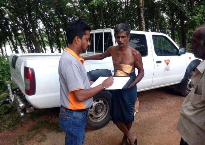Sarvodaya staff carries out needs assessment in a village
