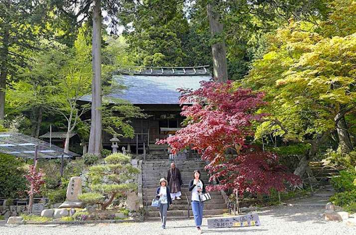 Visitors stroll through the grounds of Daikoku-ji. From lmtonline.com